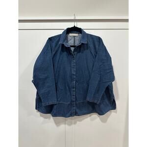 Beaumont Organic Cotton Denim Button Down Overshirt Size XS